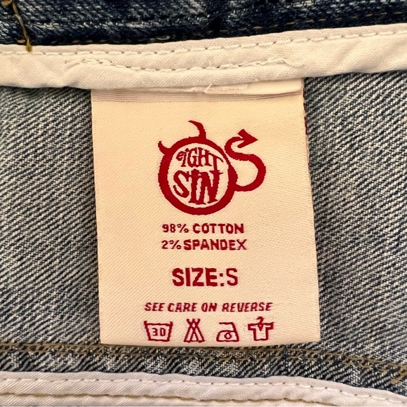 Eight Sin Embroidered Denim Blazer Jacket Boho Festival Size S - Picture 13 of 14
